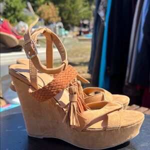 VENUS Tan Braided Wedge Sandals